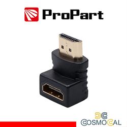 Adattatore Spina HDMI (19PIN) – Presa HDMI (19PIN) 90° dorat