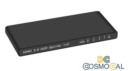 Splitter HDMI 1x2, 18G HDMI 2.0  4K2K@60Hz con Downscaling