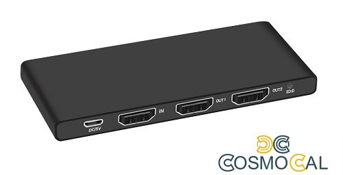 Splitter HDMI 1x2, 18G HDMI 2.0  4K2K@60Hz con Downscaling