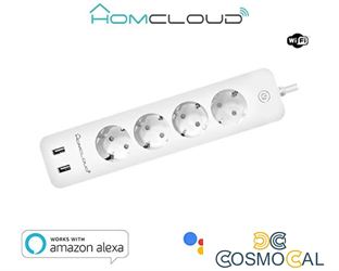 Multipresa Wi-Fi 16A 4 Schuko+2USB control energia sp. schuk