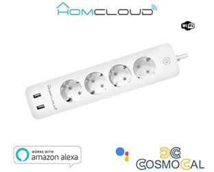 Multipresa Wi-Fi 16A 4 Schuko+2USB control energia sp. schuk