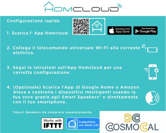 Telecomando universale wi-fi a infrarossi (IR)